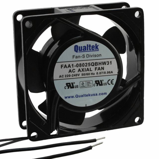 FAA1-08025QBHW31 Qualtek FAN AXIAL 80X25MM 230VAC WIRE