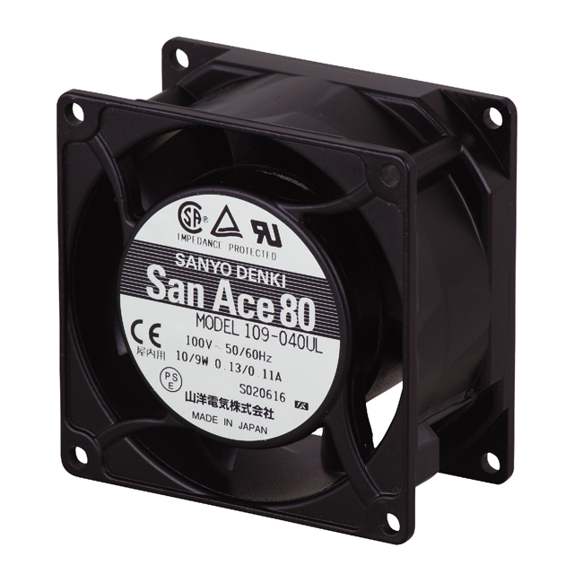 109-044UL Sanyo Denki America Inc. FAN 80X42MM 230VAC