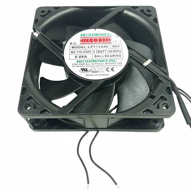 LPT12A99-BWHR Mechatronics Fan Group EC FAN AXIAL 120X120X38MM 100-24