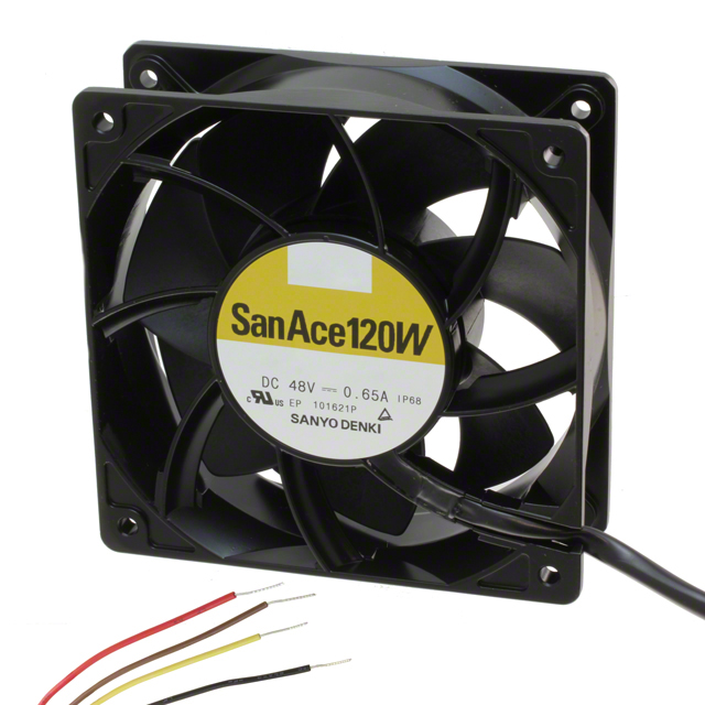 9WV1248P1J001 Sanyo Denki America Inc. FAN 120X38MM 48VDC IP68 RBLS
