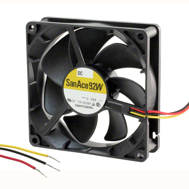 9WL0912P4J001 Sanyo Denki America Inc. FAN 92X25MM 12VDC RBLS IP68