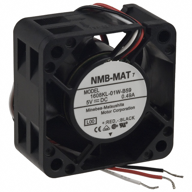 1608KL-01W-B59-L00 NMB Technologies Corporation FAN AXIAL 40X20MM BALL 5VDC WIRE