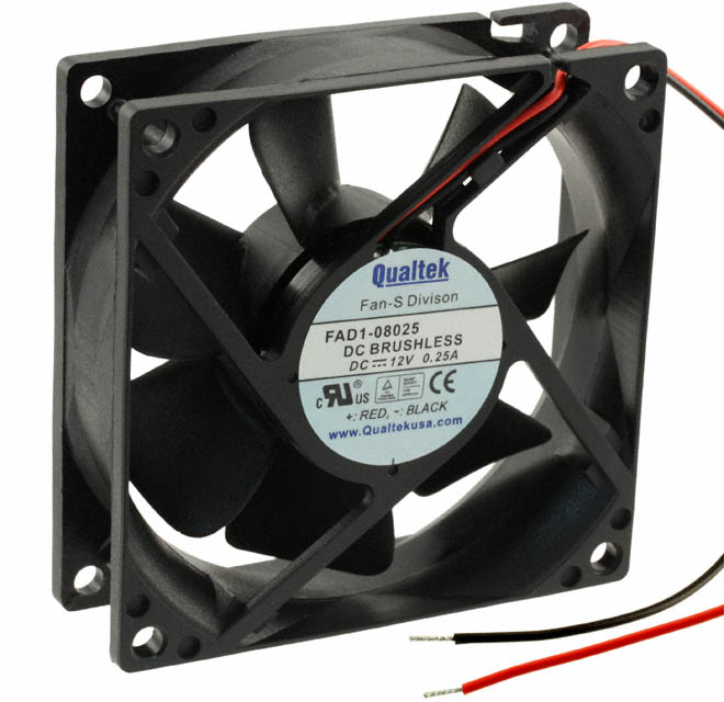 FAD1-08025CBLW11 Qualtek FAN AXIAL 80X25MM 12VDC WIRE