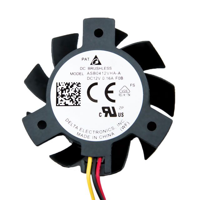 ASB0412VHA-AF0B Delta Electronics 37X10.5MM 12V DC AXIAL FRAMELESS