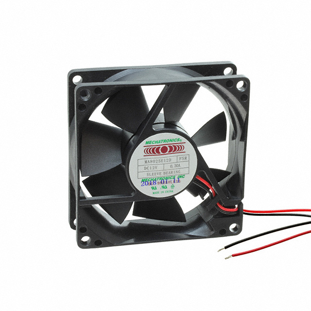 MA8025E12D-FSR Mechatronics Fan Group FAN 80X25MM SLEEVE 12VDC WIRE