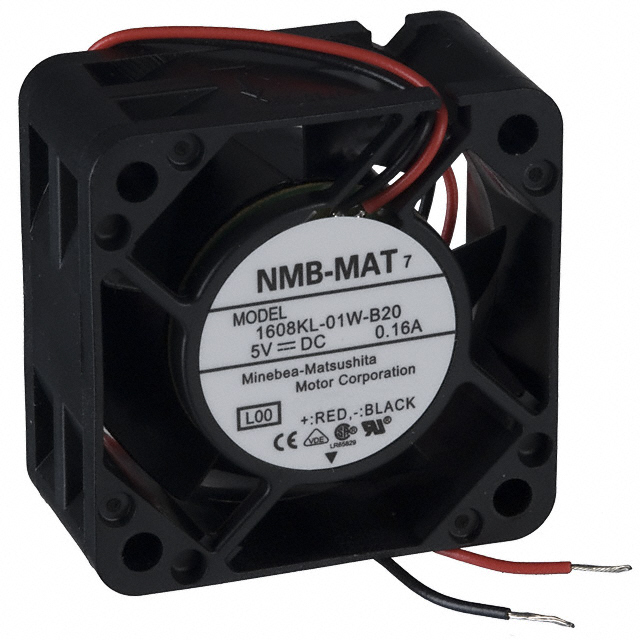 1608KL-01W-B20-L00 NMB Technologies Corporation FAN AXIAL 40X20MM BALL 5VDC WIRE