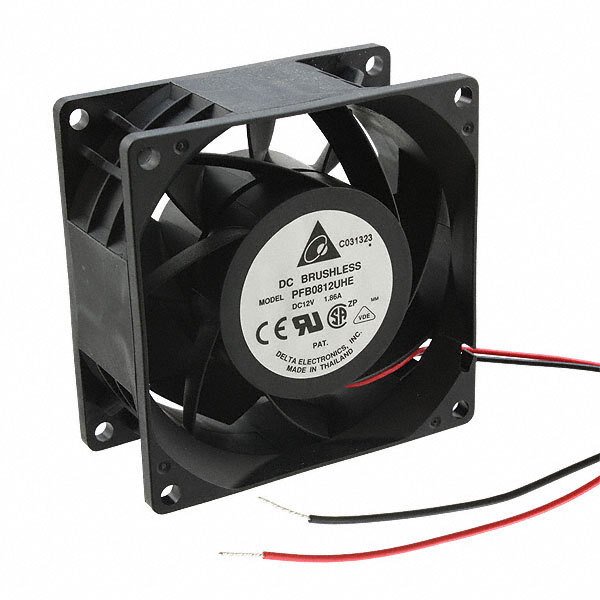 PFB0812UHE Delta Electronics FAN AXIAL 80X38MM 12VDC WIRE