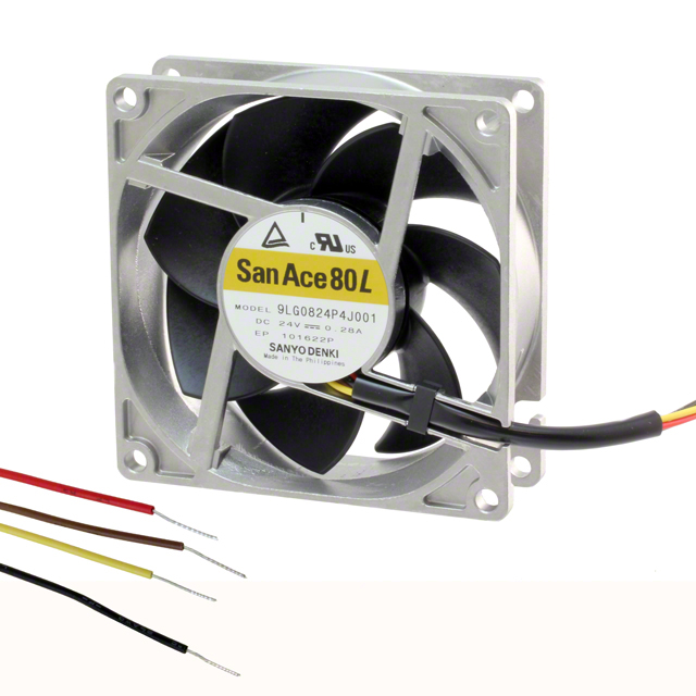 9LG0812P4J001 Sanyo Denki America Inc. FAN 80X25MM 12VDC RBLS TACH,PWM