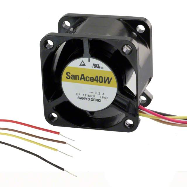9WL0412P3G001 Sanyo Denki America Inc. FAN 40X28MM 12VDC IP68 RBLS